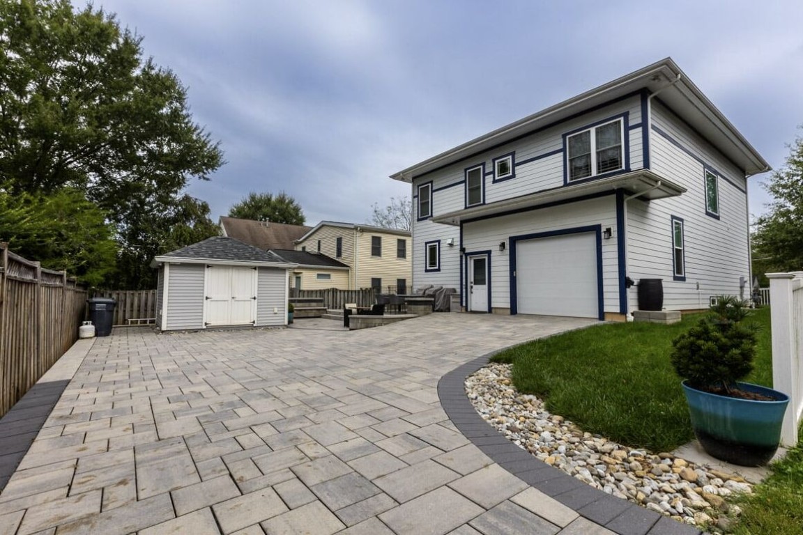 Freshly finished concrete driveway and garage area at a residential property in Santa Rosa, CA