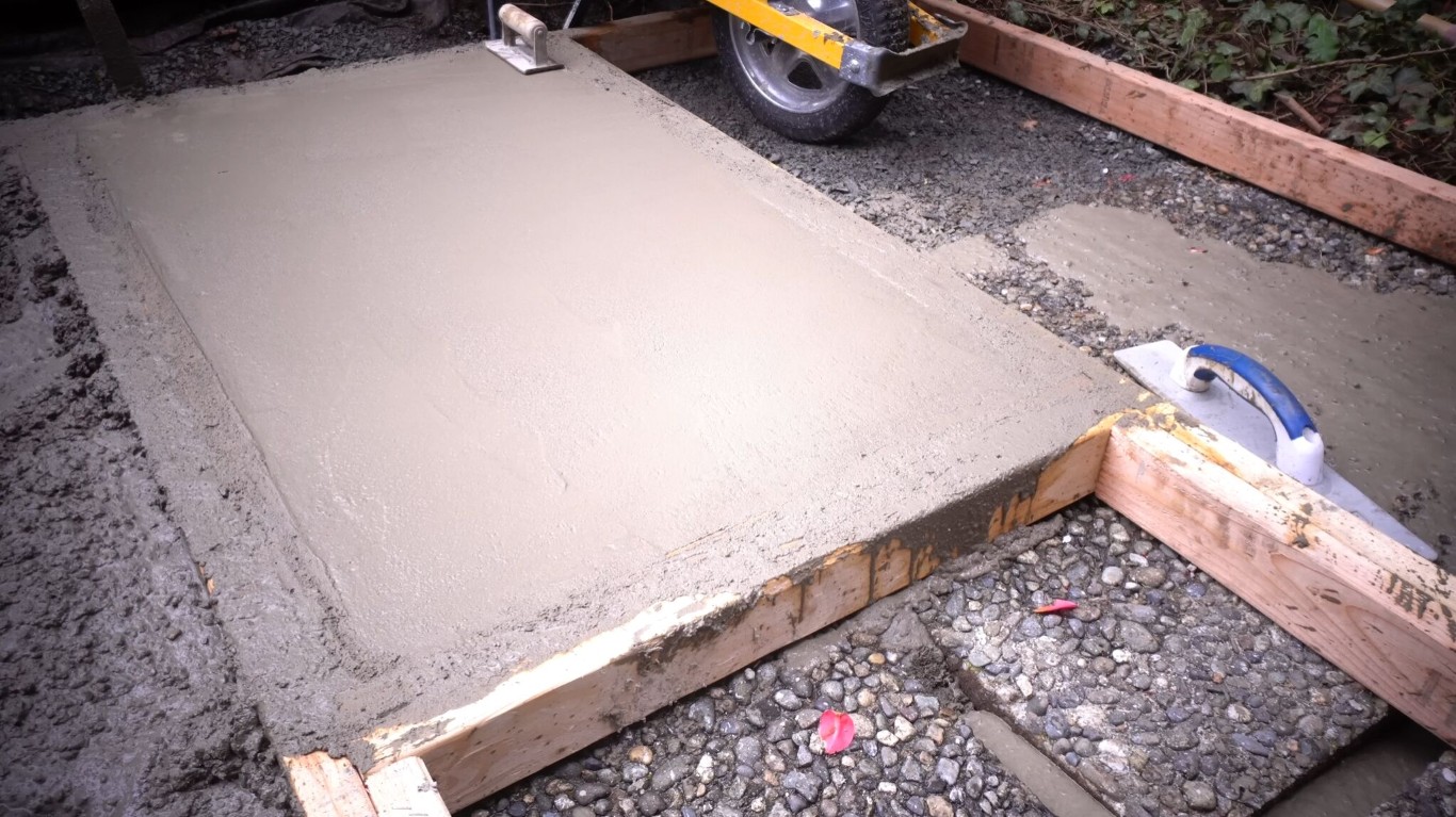 Concrete leveling and lifting work on an uneven residential slab