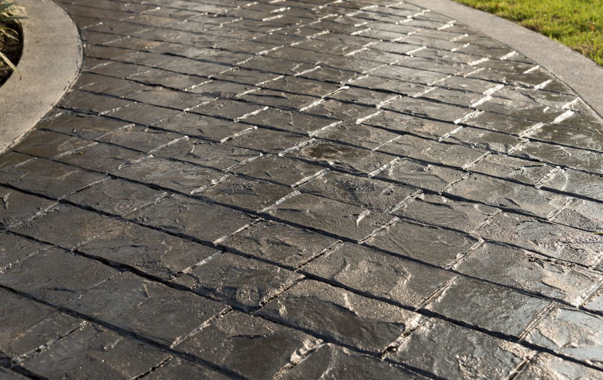 Stamped and decorative concrete pattern installation in Santa Rosa, CA